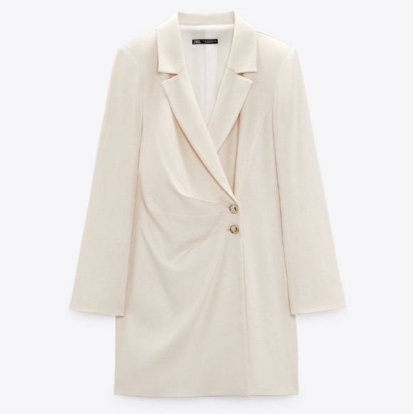 Zara Linen Blend Blazer Dress Size M - Picture 4 of 11